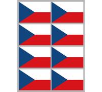 Drapeau République Tchèque (8 Fois 9.5x6.3cm) - Sticker/Autocollant
