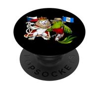 Drapeau République Tchèque Guatemala Racines Tchèques PopSockets PopGrip Adhésif