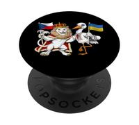 Drapeau République Tchèque Ukraine Racines Tchèques Héritage PopSockets PopGrip Adhésif