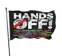 Drapeau « Resist Touchs Off » 90 x 150 cm (3 x 5 pi) - Manifestation contre la sécurité sociale et l’assurance-maladie - Couleurs vives - Polyester résistant - Idéal pour les défilés, les rassemblemen