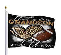Drapeau Résistant À La Décoloration Drapeaux C'Est Mon Petit-Fils Là-Bas Drôle De Football Grand-Mère Grand-Père Résistants Aux Intempéries Bruant Pour Décorations Fête Extérieur 90X150Cm