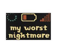 Drapeau Résistant À La Décoloration Drapeaux Mon Pire Cauchemar Batterie Faible Drôle Gamers Humour Hommes Avec Œillets Bannière Extérieure Pour Fête Décorations Célébration 90X150Cm