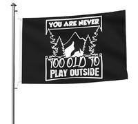 Drapeau Résistant À La Décoloration Drapeaux Randonnée Vous N'Êtes Jamais Trop Vieux Pour Jouer Dehors Couleurs Vives Bruant Pour Intérieur Bar Manif 90X150Cm