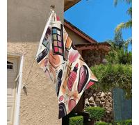 Drapeau résistant à la décoloration pour l'extérieur - Bannière décorative sur le thème des cosmétiques et du maquillage - Drapeau de jardin double face avec œillets en laiton - Toile de fond amusante