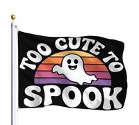 Drapeau Résistants Aux Intempéries Drapeaux Trop Mignon Pour Effrayer Halloween Fantôme Drôle Citrouille Marchandise Couleurs Vives Suspendus Fanion Pour Balcon Anniversaire Maison 90X150Cm