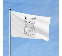Drapeau Résistants Aux Intempéries, Esquisse D'Un Hibou Sauvage Décoratifs Bannière Extérieure Pour Événements Intérieur Drapeaux 90X150Cm