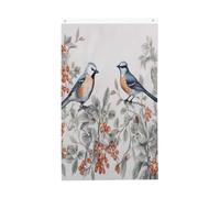 Drapeau rétro aquarelle oiseaux baies 0,9 x 1,5 m