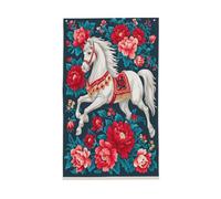 Drapeau rétro avec œillets - Motif chevaux - Pour intérieur et extérieur - 91 x 152 cm