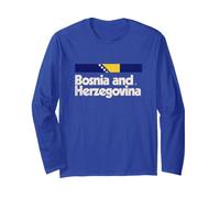 Drapeau rétro Bosnie-Herzégovine Bosna Bleu Manche Longue