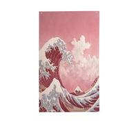 Drapeau rétro de la grande vague japonaise, 9,5 x 1,5 m, bannière de vœux avec œillets, décoration d'intérieur et d'extérieur