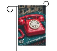 Drapeau rétro de l'Angleterre Royaume-Uni avec téléphone de Londres - 30,5 x 45,7 cm - Double face pour extérieur, drapeaux saisonniers et bannières pour patio, cour, terrasse, porche, jardin