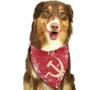 Drapeau Rétro De L'Union Soviétique Communiste Triangle Élégantes De Chien Polyester Serviettes Triangle pour Animaux Lavable Bandanas Chien Chats pour Fêtes, Anniversaires 30X70Cm