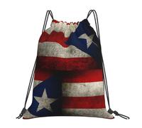 Drapeau Rétro De Porto Rico Unisexe Sac À Cordon Léger Gym Sack Grand Sacs De Sport Pour Voyage Natation Gymnastique