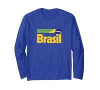 Drapeau rétro du Brésil Brasileiro - Vert Manche Longue