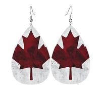 (Drapeau Rétro Du Canada) Boucle D'Oreille Double Face Boucles D'Oreilles Légères Pendantes Pour Quotidien Décorations