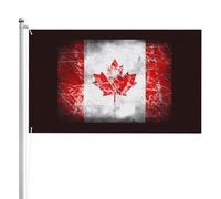Drapeau rétro du Canada double face 91 x 152 cm Drapeau extérieur lourd triple couche double face 91 x 152 cm Bannière de jardin en polyester