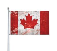 Drapeau rétro du Canada imprimé drapeau du Canada, bannière double face pour décoration d'intérieur et d'extérieur - 1,5 m