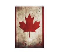 Drapeau rétro du Canada pour l'extérieur 6 x 0,9 m - Impression verticale double face - Drapeau de jardin - Bannière de vacances avec œillets - Drapeau de maison pour pelouse, porche, décoration