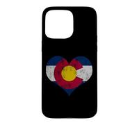 Drapeau rétro du Colorado en Forme de cœur Coque pour iPhone 15 Pro Max
