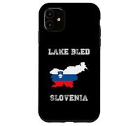 Drapeau rétro du lac Bled Slovénie Coque pour iPhone 11