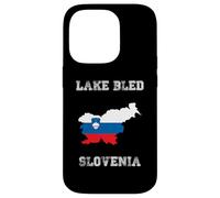 Drapeau rétro du lac Bled Slovénie Coque pour iPhone 14 Pro