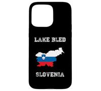 Drapeau rétro du lac Bled Slovénie Coque pour iPhone 15 Pro Max