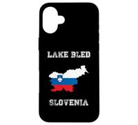 Drapeau rétro du lac Bled Slovénie Coque pour iPhone 16 Plus