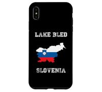Drapeau rétro du lac Bled Slovénie Coque pour iPhone XS Max