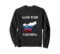 Drapeau rétro du lac Bled Slovénie Sweatshirt