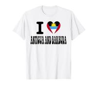 Drapeau rétro en Forme de cœur avec Inscription « I Love Antigua and Barbuda » T-Shirt