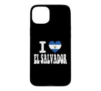 Drapeau rétro en Forme de cœur avec Inscription « I Love EL Salvador » Coque pour iPhone 15 Plus