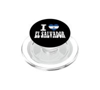 Drapeau rétro en Forme de cœur avec Inscription « I Love EL Salvador » PopSockets PopGrip pour MagSafe