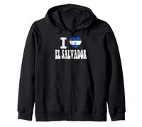 Drapeau rétro en Forme de cœur avec Inscription « I Love EL Salvador » Sweat à Capuche