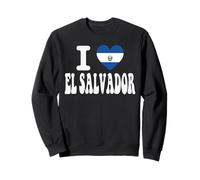 Drapeau rétro en Forme de cœur avec Inscription « I Love EL Salvador » Sweatshirt