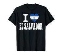 Drapeau rétro en Forme de cœur avec Inscription « I Love EL Salvador » T-Shirt Graphique avec Valeur