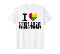 Drapeau rétro en Forme de cœur avec Inscription « I Love Guinée Bissau » T-Shirt