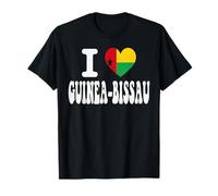 Drapeau rétro en Forme de cœur avec Inscription « I Love Guinée Bissau » T-Shirt