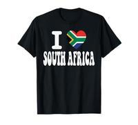 Drapeau rétro en Forme de cœur avec Inscription « I Love South Africa » T-Shirt