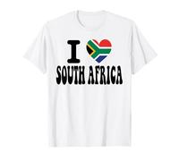 Drapeau rétro en Forme de cœur avec Inscription « I Love South Africa » T-Shirt