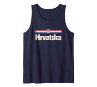 Drapeau rétro Hrvatska Croatie Bleu Croate Débardeur