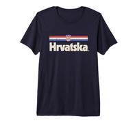 Drapeau rétro Hrvatska Croatie Bleu Croate T-Shirt Haut de Gamme