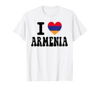 Drapeau rétro I Love Arménie en Forme de cœur Souvenir de Voyage T-Shirt