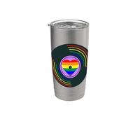 Drapeau rétro LGBT années 80 et 90 Gobelet isotherme en acier inoxydable double paroi