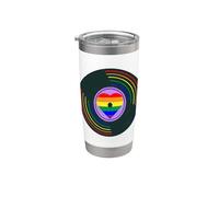 Drapeau rétro LGBT Pride vintage années 80 90 Gobelet isotherme en acier inoxydable double paroi