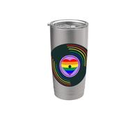 Drapeau rétro LGBT Pride vintage années 80 90 Gobelet isotherme en acier inoxydable double paroi