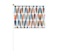 Drapeau rétro moderne du milieu du siècle avec formes en forme de goutte, célébration d'événements royaux, décoration de fête, de barbecue, d'événement, décorations de jardin