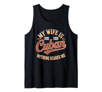 Drapeau rétro My Wife is Cuban Nothing Scares Me Débardeur