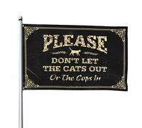 Drapeau rétro pour garçons avec inscription « Please Don't Let The Cats Out or The Cops In » (120 x 180 cm)