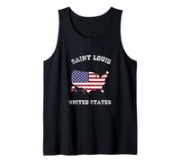 Drapeau rétro Saint Louis États-Unis Vieilli Débardeur