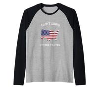 Drapeau rétro Saint Louis États-Unis Vieilli Manche Raglan